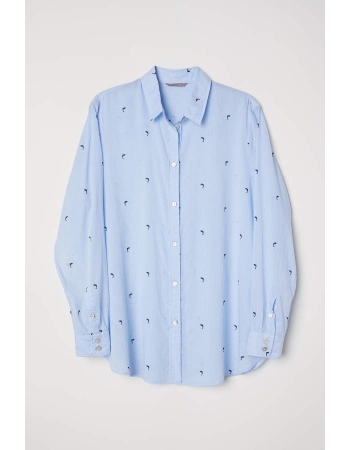 Рубашка H&M 50, голубой дельфины (37758)