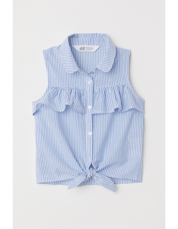 Блуза H&M 116см, голубой полоска (25523)