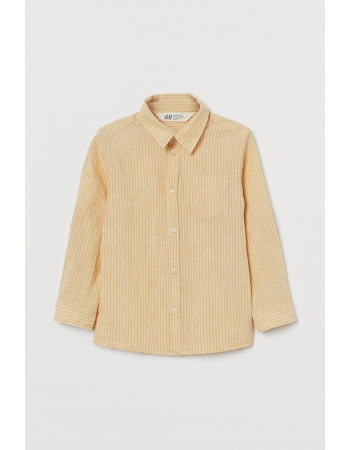 Рубашка H&M 110 см, желтый полоска (46590)