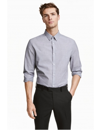 Рубашка H&M M, серый (36305)