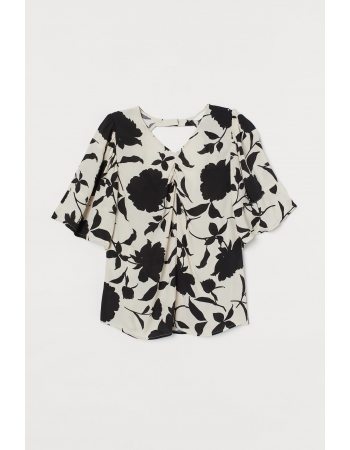 Блуза H&M XS, бежево черный (48165)