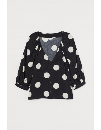 Блуза H&M 42, черный горох (54394)