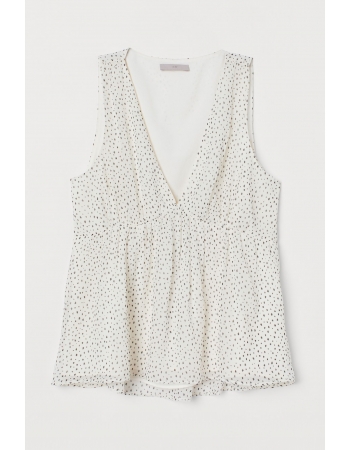 Блуза H&M 42, белый горошек (64207)