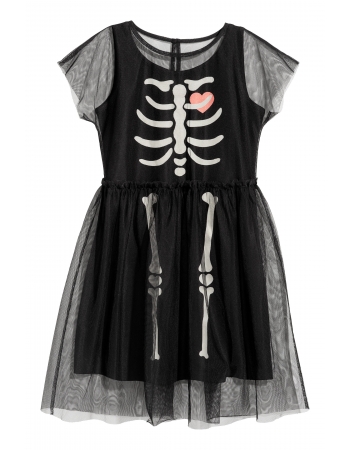 Карнавальне плаття Скелет H&M 128см, чорний (7590)