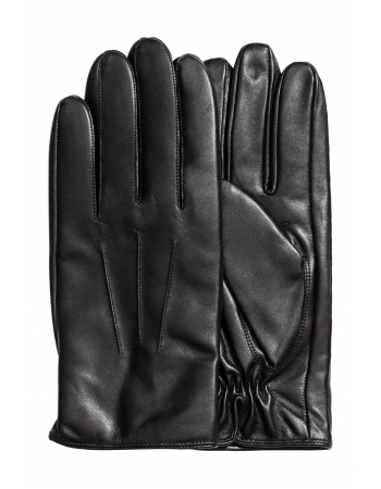 Перчатки кожаные H&M S M, черный (47788)