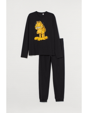 Пижама (лонгслив, брюки) H&M S, черный (64403)