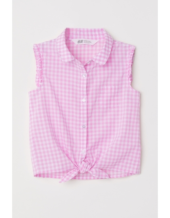 Блуза H&M 104см, розовый клетка (19612)