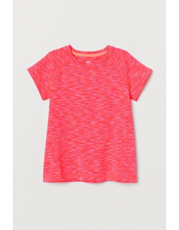 Спортивная футболка H&M 158 164см, ярко розовый меланж (59579)