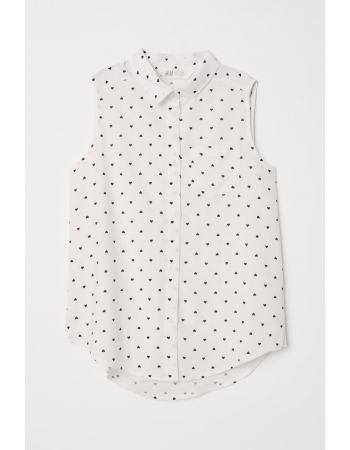 Блуза H&M 158см, білий сердечки (39881)