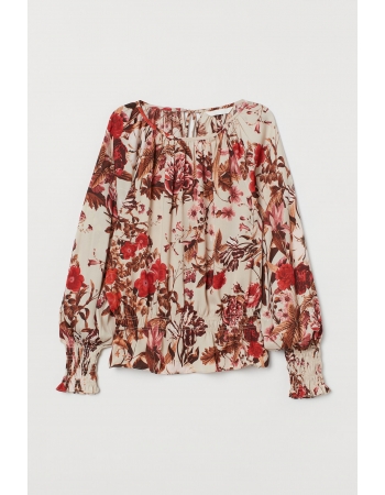 Блуза H&M 40, світло бежевий квіти (53366)