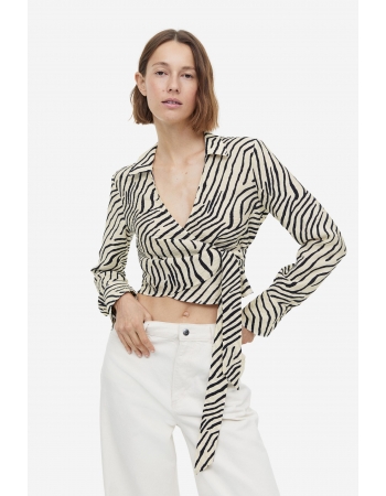 Блуза H&M M, кремово черный (71225)