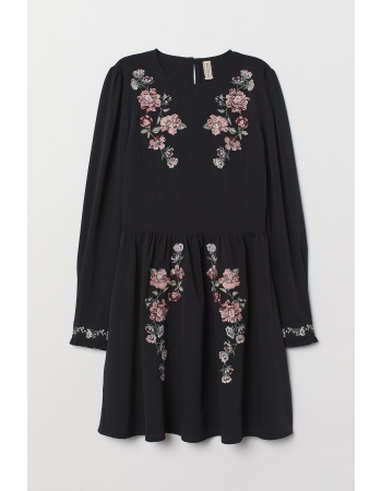 Платье H&M 42, черный цветы (38991)