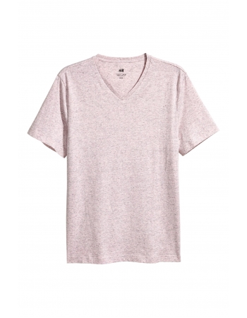 Футболка H&M XL, блідо рожевий меланж (47253)
