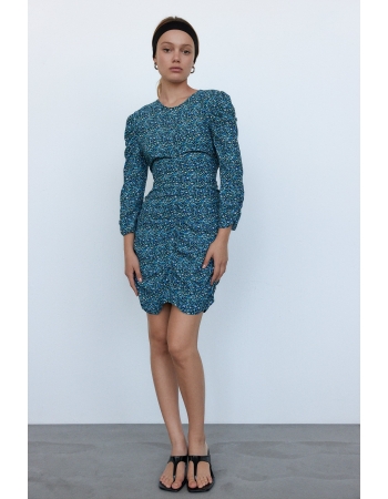 Платье Zara XS, бирюзовый цветы (65117)