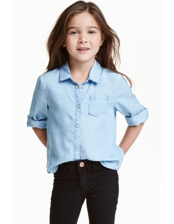 Рубашка H&M 92см, голубой (31302)