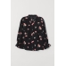 Блуза H&M 36, черный цветы (38436)