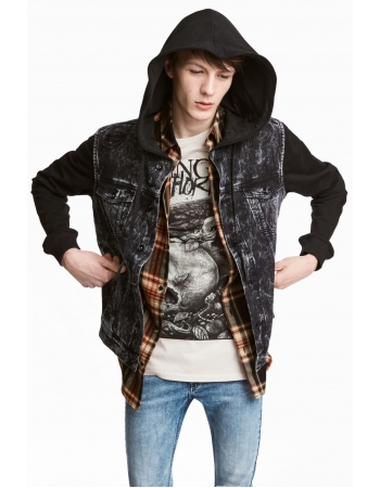 Джинсовая куртка H&M XS, черный (40301)