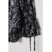Блуза H&M XS, черный листья (63773)