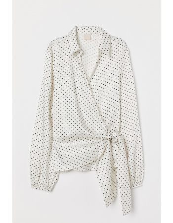 Блуза H&M 36, белый горох (40421)