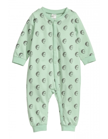 Пижама H&M 56см, зеленый ежики (29258)