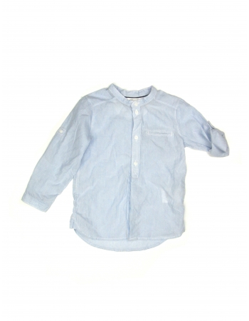 Рубашка H&M 86см, голубой полоска (32332)