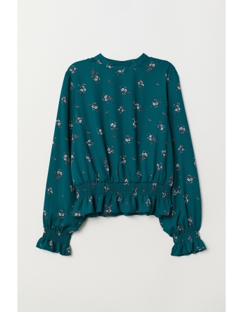 Блуза H&M 36, зеленый цветы (37717)