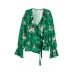 Блуза H&M 40, зеленый цветы (38374)