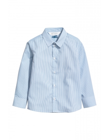 Рубашка H&M 98см, голубой полоска (7788)