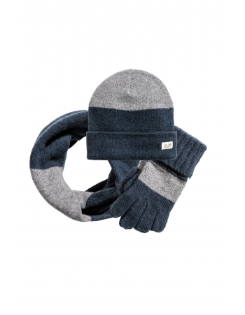 Комплект (шапка, шарф, перчатки) H&M 122 128см (55), серо синий (62086)