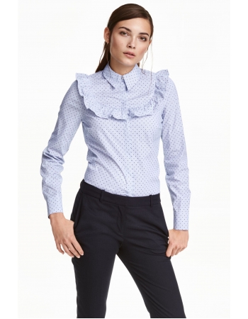 Блуза H&M 40, голубой горох (36155)
