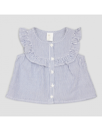 Блуза H&M 86см, бело синий полоска (38462)