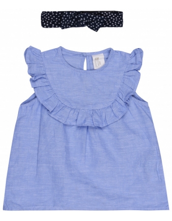 Блуза з пов'язкою H&M 86см, блакитною (38671)