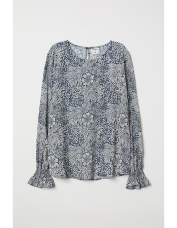 Блуза H&M 34, синий цветы (42821)
