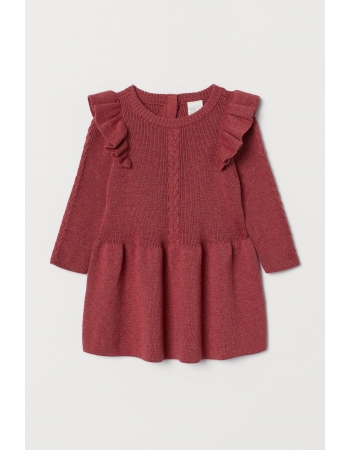 Платье H&M 92см, бордовый меланж (59734)